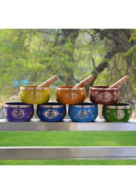7 Chakra Tibetan Singing Bowl Buddhist Prayer Instrument With Stick