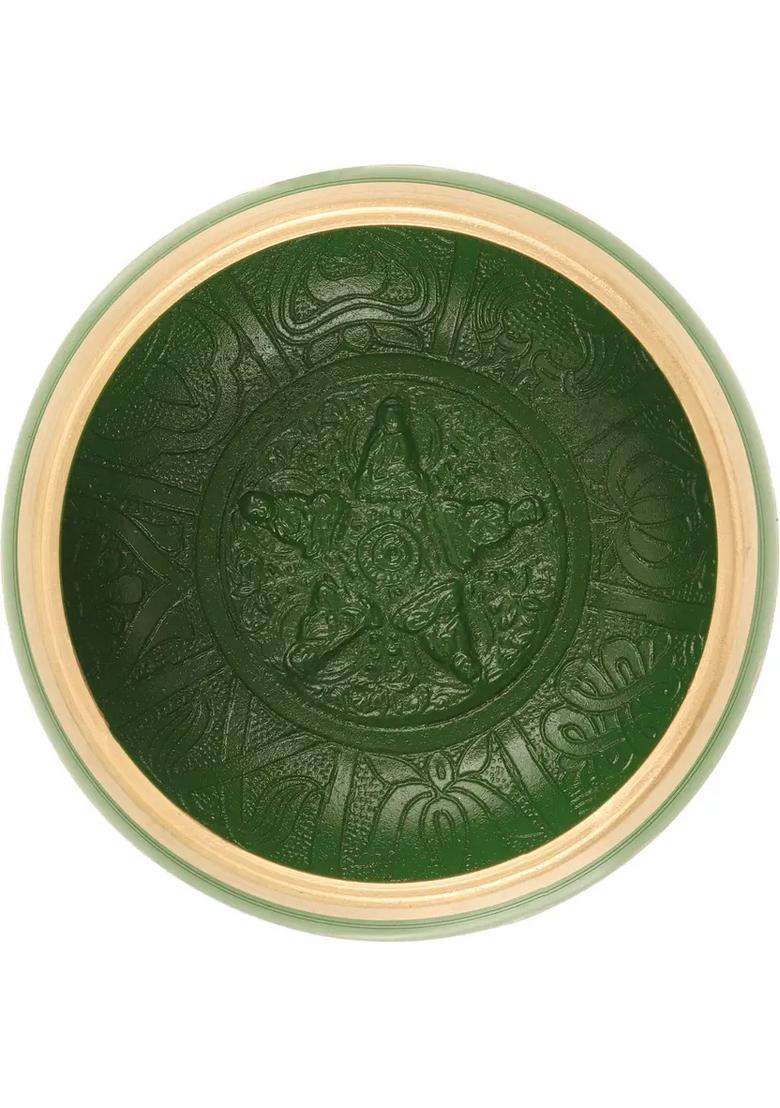 Tibetan Singing Bowl 6 Inch Green For Meditation & Healing - Indya