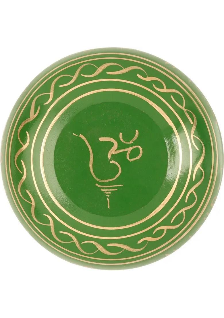 Tibetan Singing Bowl 6 Inch Green For Meditation & Healing - Indya