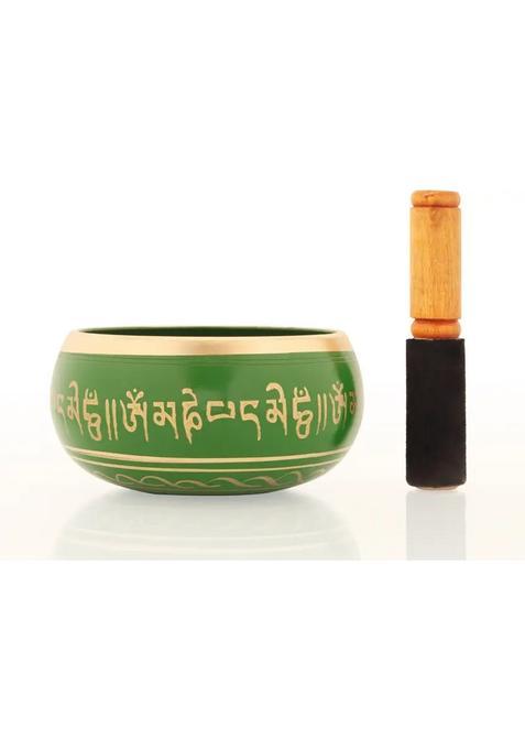 Tibetan Singing Bowl 6 Inch Green For Meditation & Healing