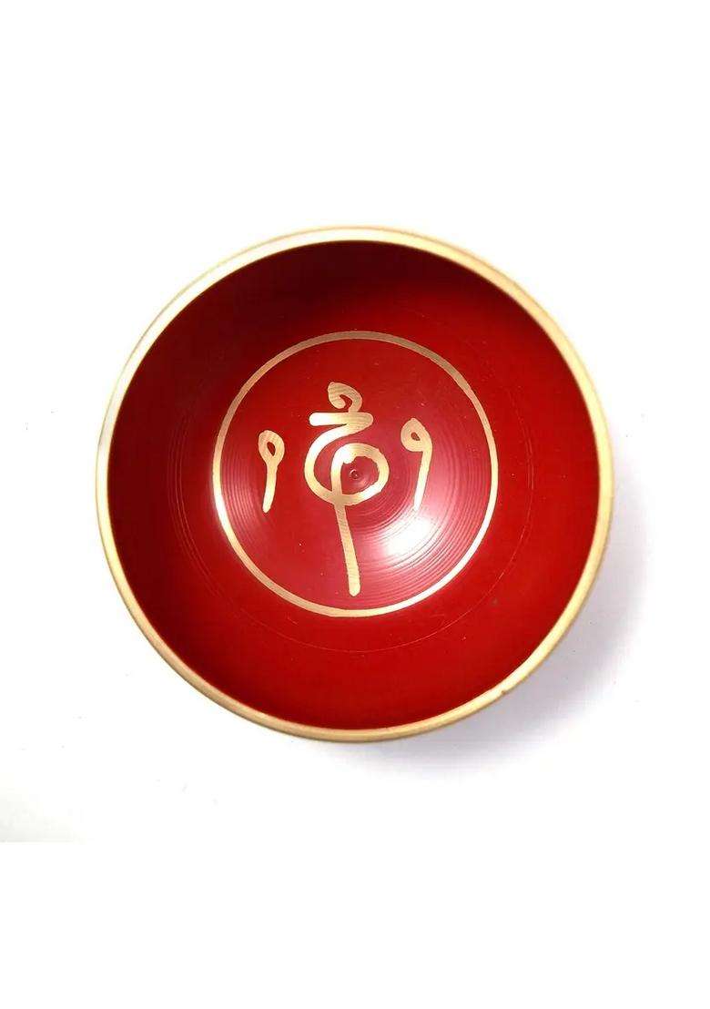 Tibetan Singing Bowl 3.5 Inch Red Meditation Bowl - Indya