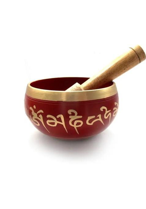 Tibetan Singing Bowl 3.5 Inch Red Meditation Bowl