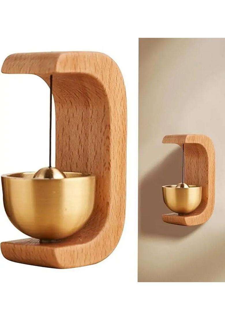Wooden & Brass Door Bell Chime For Home Decor - Indya