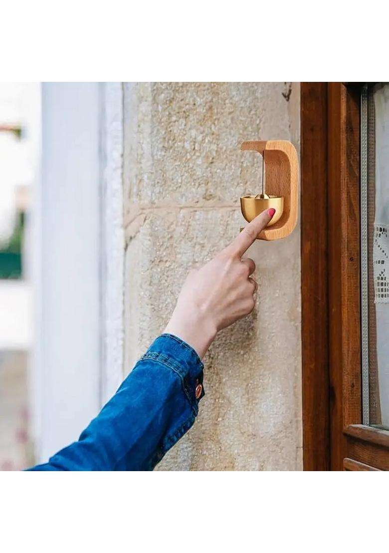 Wooden & Brass Door Bell Chime For Home Decor - Indya