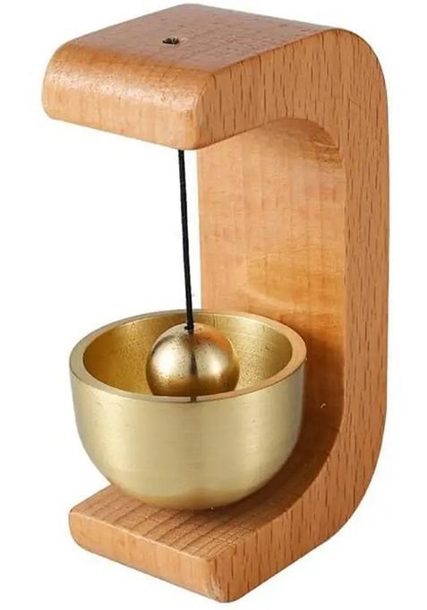 Wooden Door Chime With Brass Bell For Home Decor