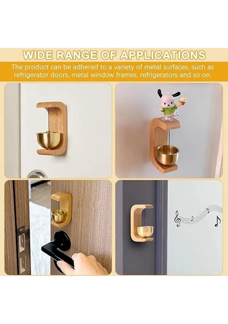 Wooden Door Chime With Brass Bell For Home Decor - Indya