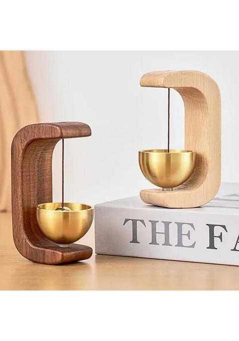Wooden Door Chime With Brass Bell For Home Decor