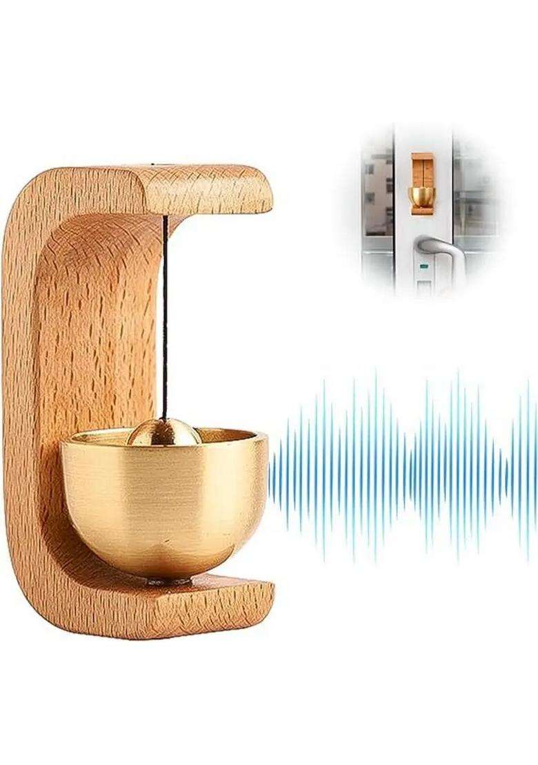 Wooden Door Bell Chime With Brass Bell For Home Decor - Indya