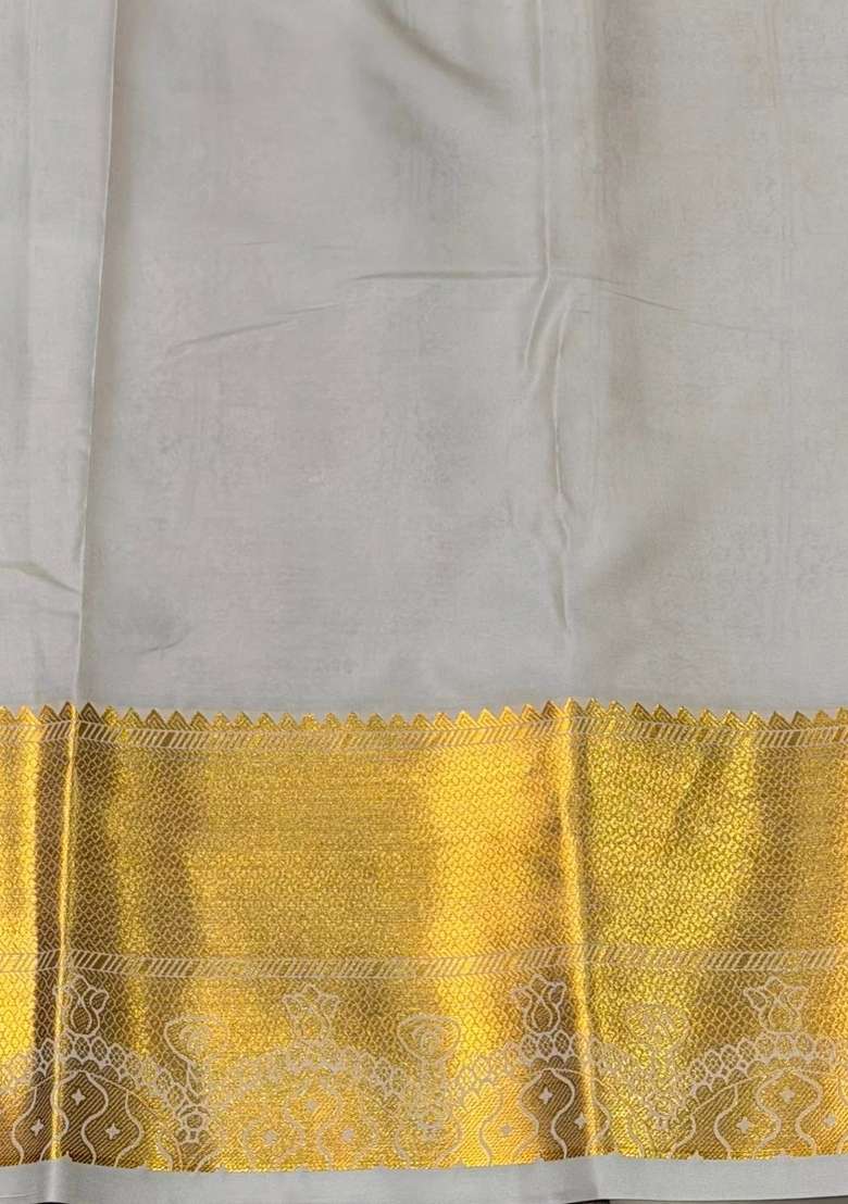 Sandal Bridal Kanchipuram Silk Saree With Traditional Woven Design For Women - Indya