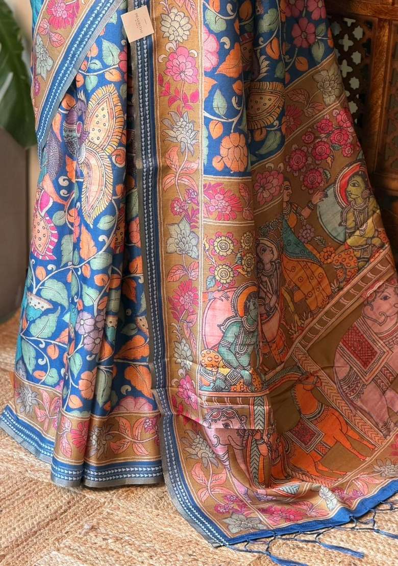 Blue Soft Silk Saree With Traditional Woven Design For Women - Indya