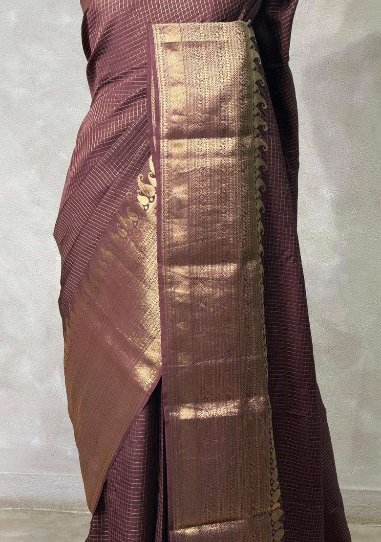 Coffee Brown Pure Viscose Silk Saree With Traditional Woven Design For Women - Indya