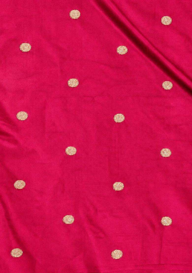 Rani Pink Soft Silk Saree With Traditional Woven Design For Women - Indya