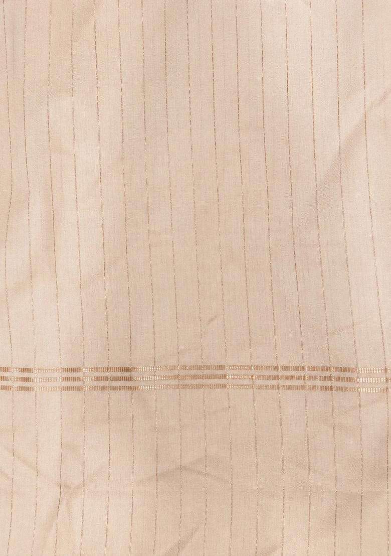 Sandal Chanderi Silk Cotton Saree With Traditional Woven Design For Women - Indya