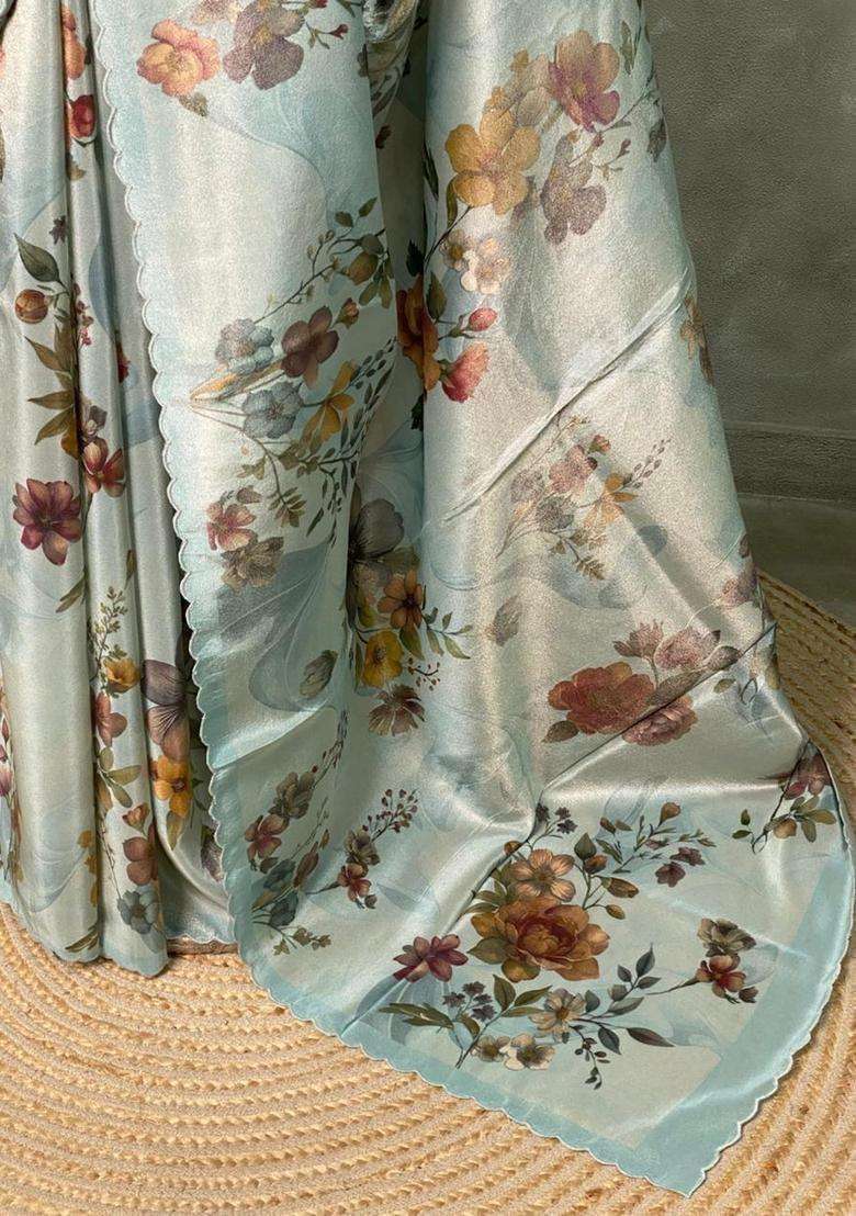 Pastal Blue Pure Soft Tissue Silk Saree Pbrrup With Traditional Woven Design For Women - Indya