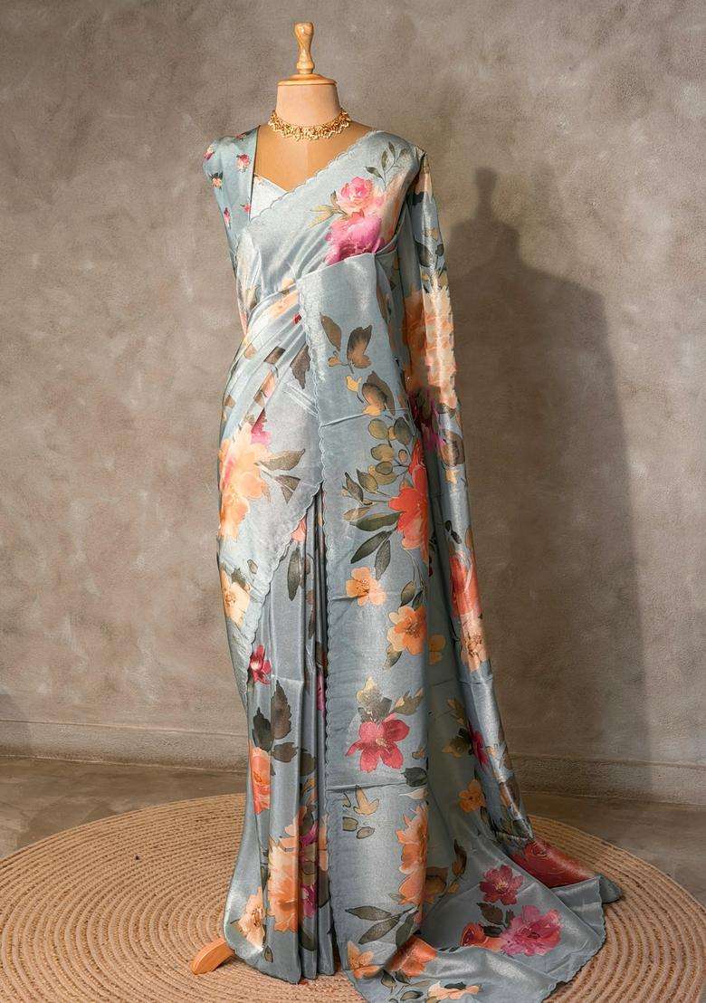 Pastal Blue Pure Soft Tissue Silk Saree Pbrrupd With Traditional Woven Design For Women - Indya