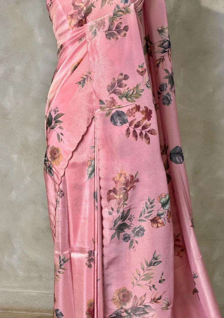 Pastal Pink Pure Soft Tissue Silk Saree Pbrrupe With Traditional Woven Design For Women - Indya