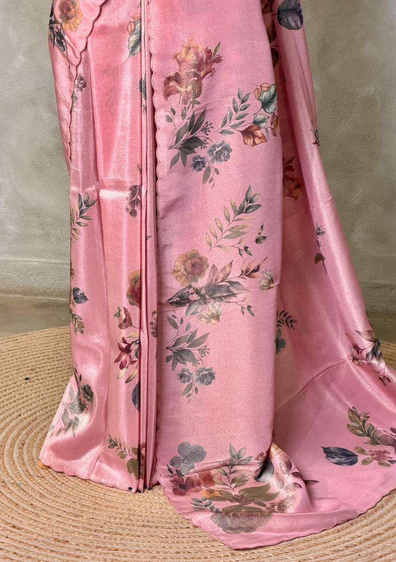 Pastal Pink Pure Soft Tissue Silk Saree Pbrrupe With Traditional Woven Design For Women - Indya