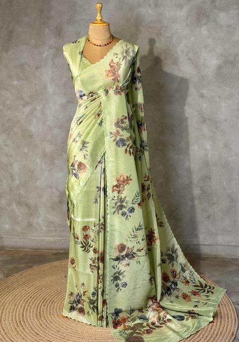 Pastal Green Pure Soft Tissue Silk Saree Pbrrupf With Traditional Woven Design For Women