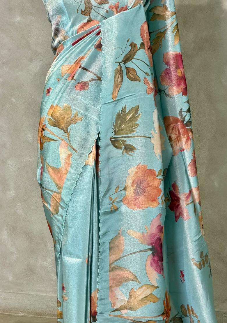 Pastal Blue Pure Soft Tissue Silk Saree Pbrrupg With Traditional Woven Design For Women - Indya