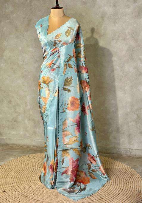 Pastal Blue Pure Soft Tissue Silk Saree Pbrrupg With Traditional Woven Design For Women