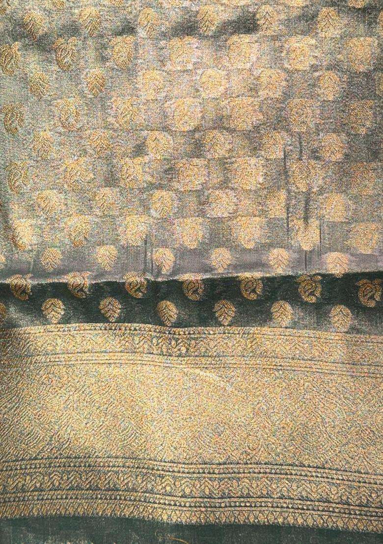 Pastal Blue Tissue Kanchipuram Saree With Traditional Woven Design For Women - Indya