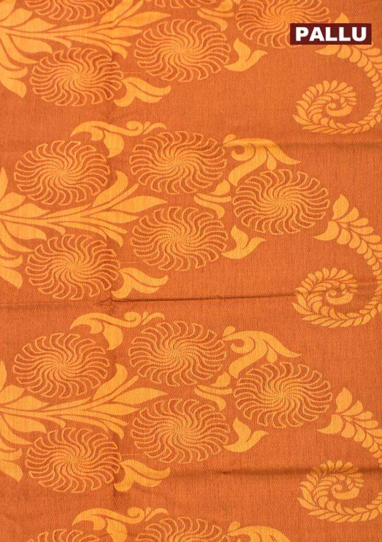 Coimbatore Cotton Brown And Sandal Shade Allself Saree With Thread Woven Border With Traditional Woven Design For Women - Indya