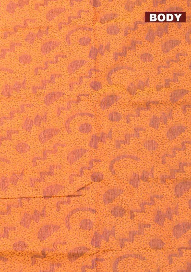 Coimbatore Cotton Yellow And Blue Shade Allself Saree With Thread Woven Border With Traditional Woven Design For Women - Indya