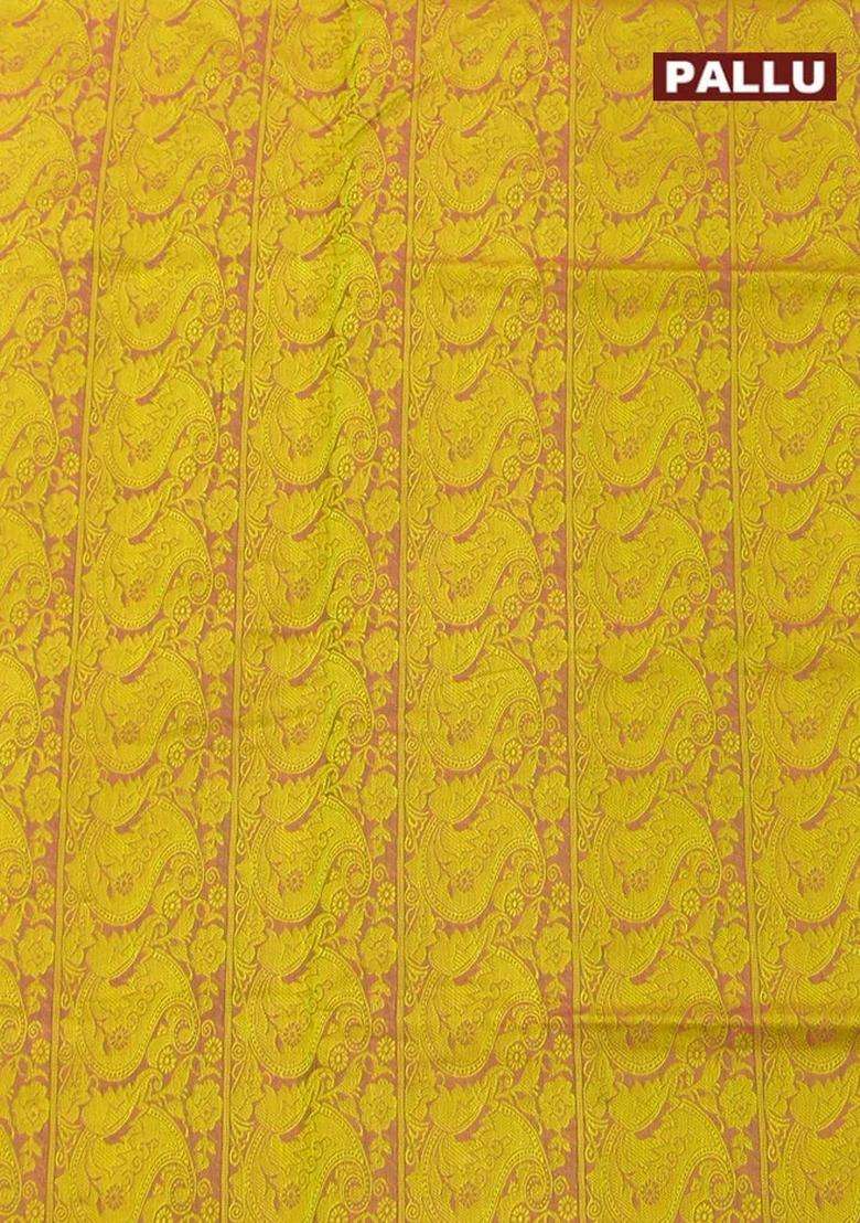 Coimbatore Cotton Brown And Green Shade Emboss Saree With Thread Woven Border With Traditional Woven Design For Women - Indya