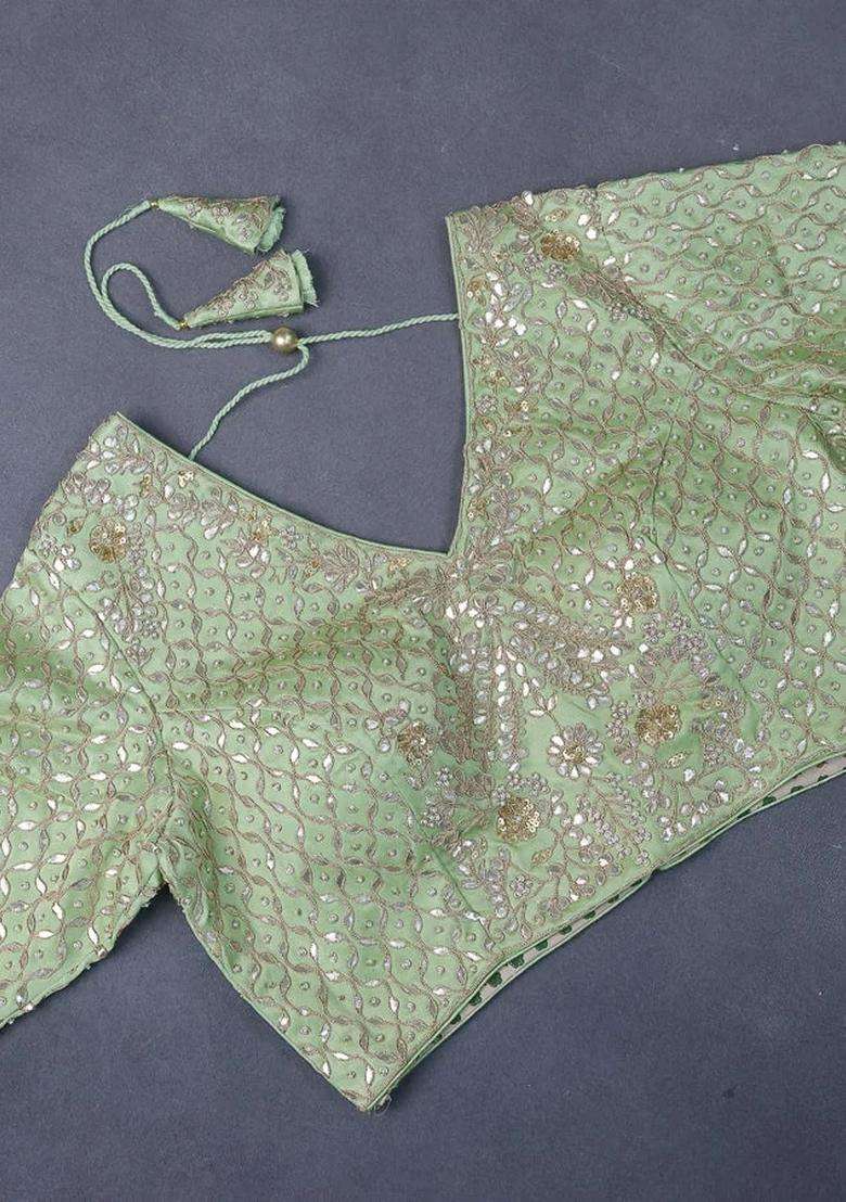 Tissue Organza Saree Pista Green With Allover Silver Gold Zari Weaves And Zari Woven Border With Traditional Woven Design For Women - Indya