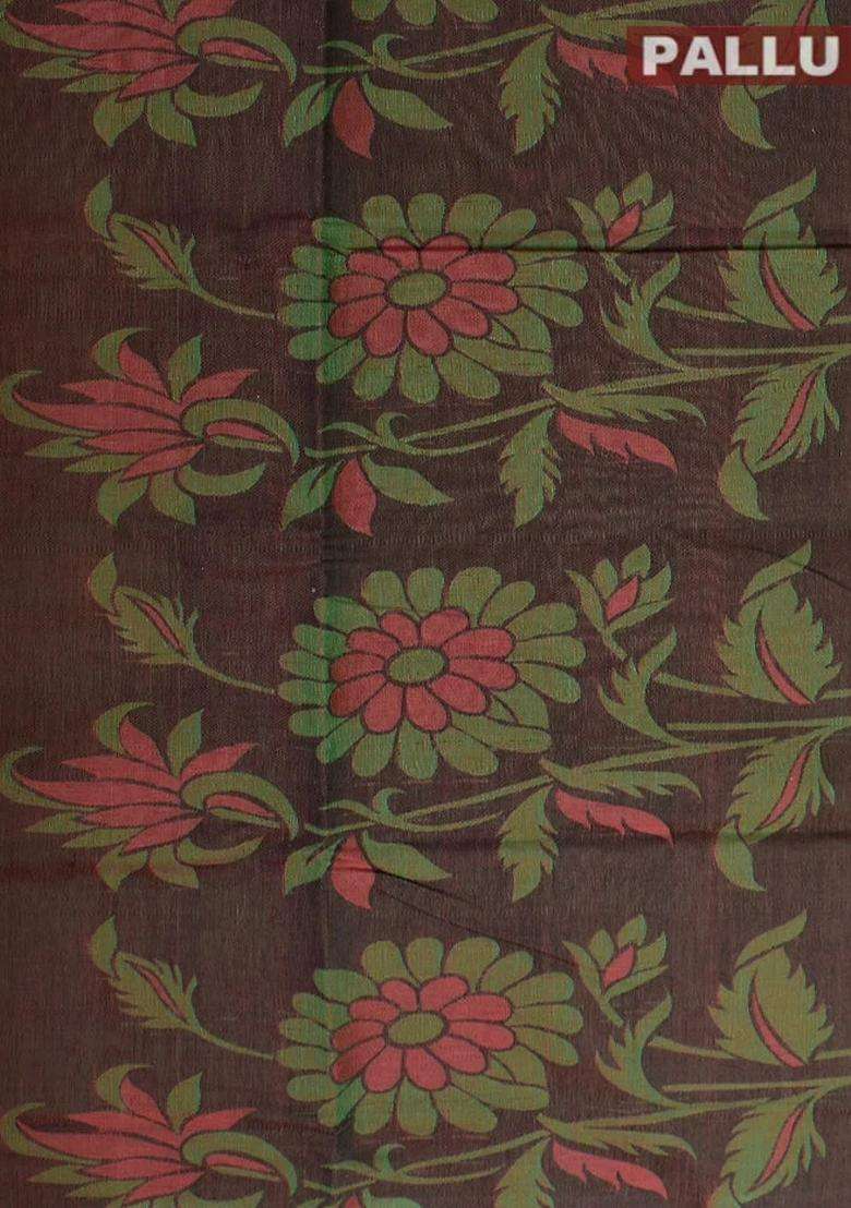 Coimbatore Cotton Orange Emboss Saree With Thread Woven Border With Traditional Woven Design For Women - Indya