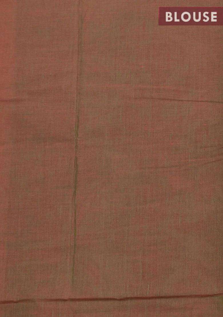 Coimbatore Cotton Orange Emboss Saree With Thread Woven Border With Traditional Woven Design For Women - Indya