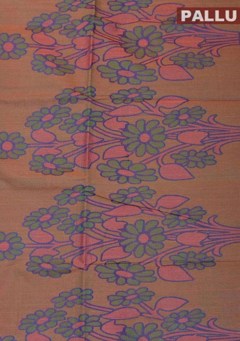 Coimbatore Cotton Pink Emboss Saree With Thread Woven Border With Traditional Woven Design For Women - Indya
