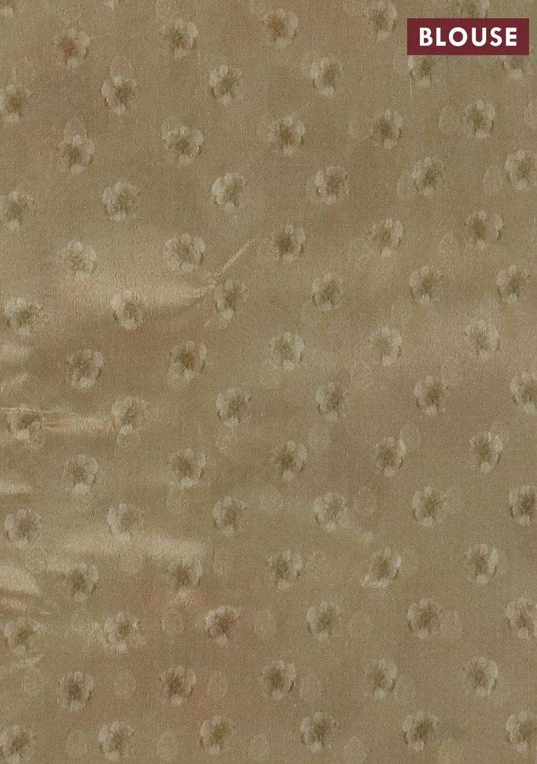 Tissue Saree Cream With Allover Zari Weaves And Floral Digital Printed Border For Women - Indya