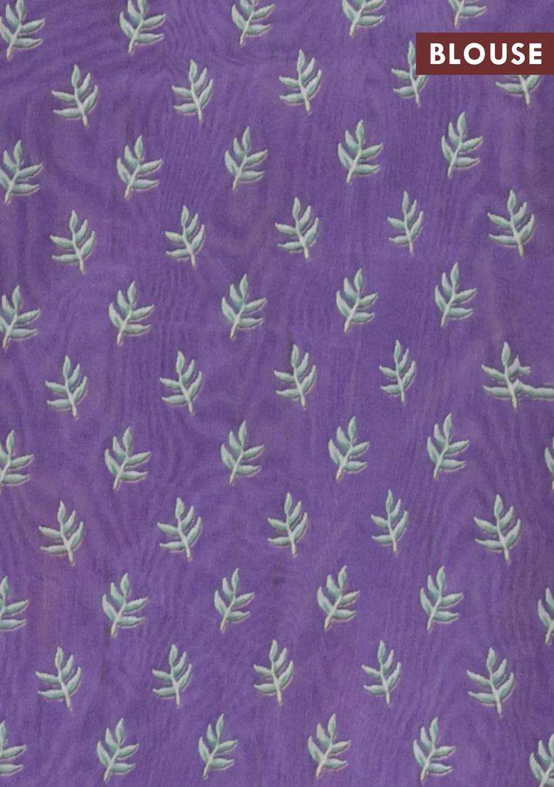 Semi Tussar Saree Brown Shade And Violet With Allover Prints And Printed Zari Border For Women - Indya