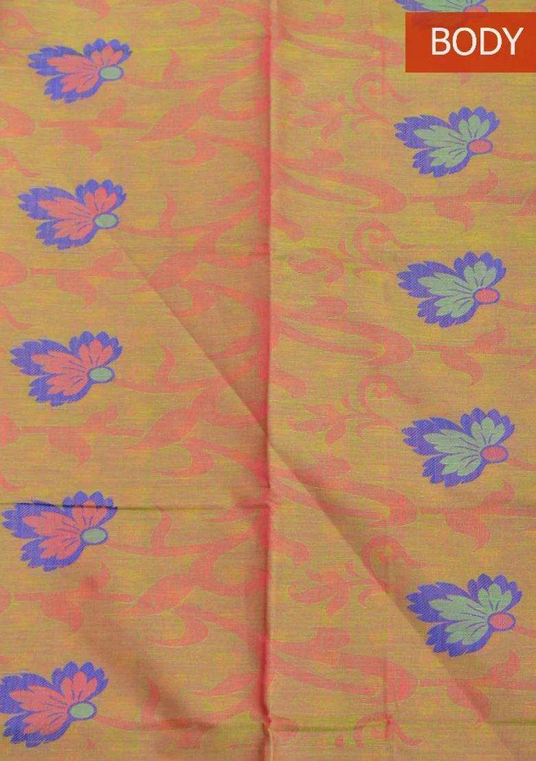 Coimbatore Cotton Brown Butta Saree With Thread Woven Border With Buttas And Brocade Design For Women - Indya