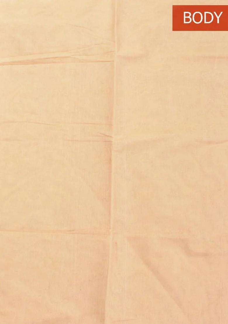 Coimbatore Cotton Sandal Fancy Emboss Art Silk Saree With Thread Woven Border With Traditional Woven Design For Women - Indya