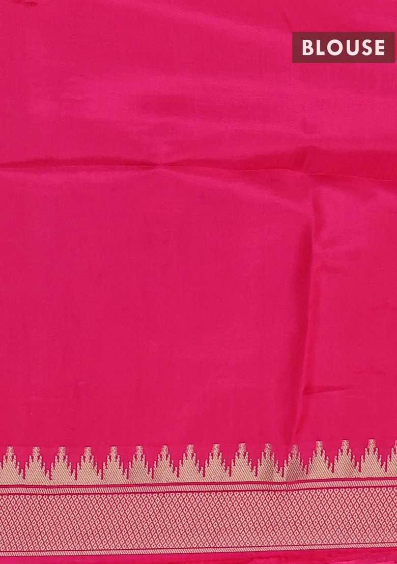 Munga Crepe Silk Saree Black And Pink With Zari Woven Buttas And Rich Thread Zari Woven Pallu With Buttas And Brocade Design For Women - Indya