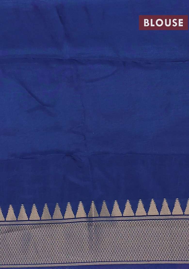 Munga Crepe Silk Saree Pink And Peacock Blue With Zari Woven Buttas And Rich Thread Zari Woven Pallu With Buttas And Brocade Design For Women - Indya