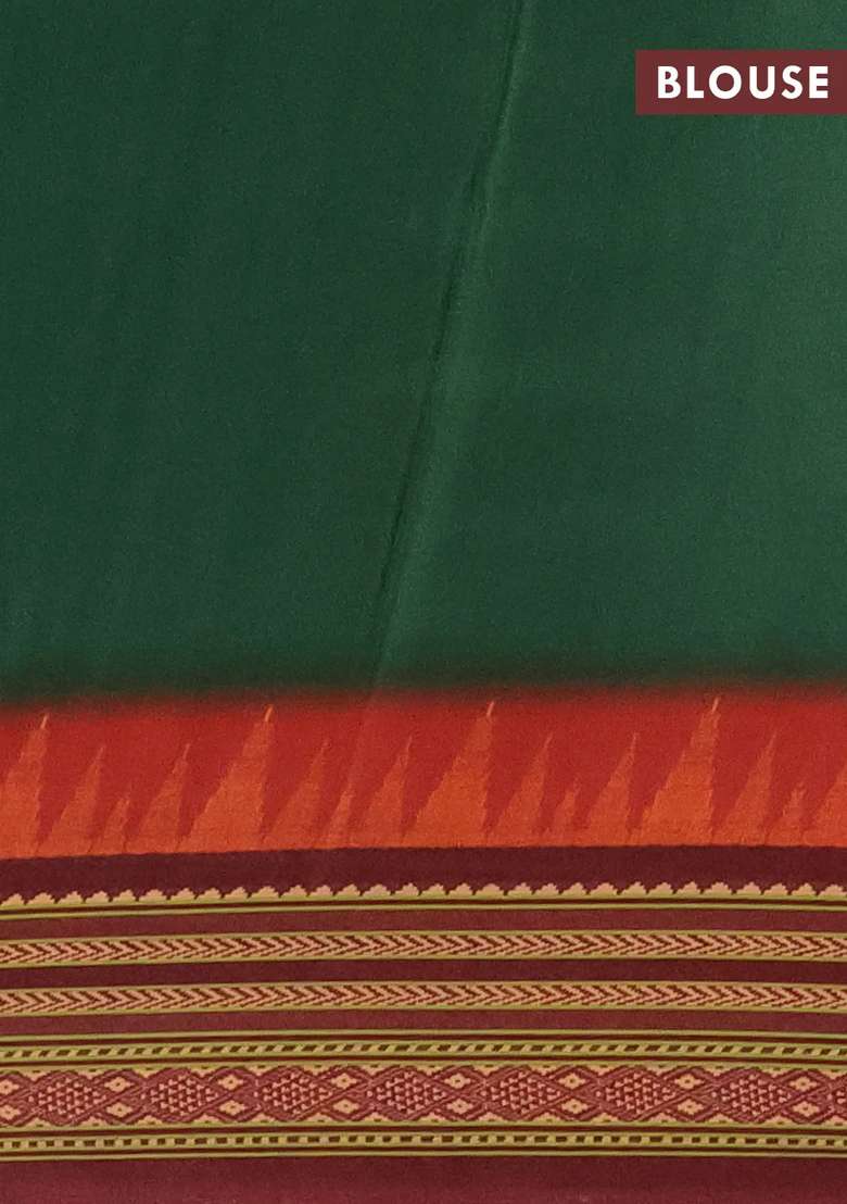 Semi Crepe Saree Green And Maroon With Allover Ikat Prints And Printed Border For Women - Indya