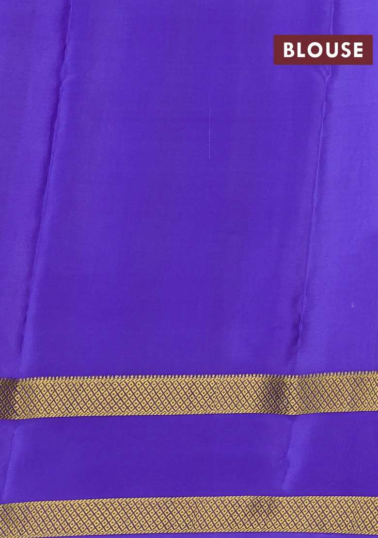 Pure Mysore Silk Crepe Saree Lavender And Violet With Allover Shibori Prints And Rettapet Zari Woven Border With Printed Design For Women - Indya