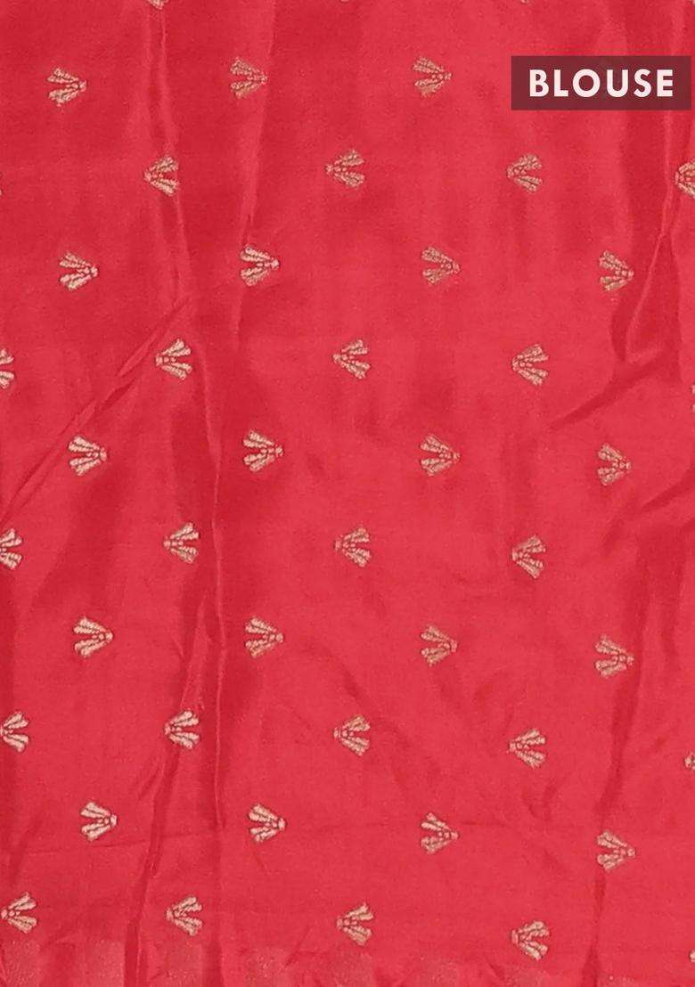 Semi Mysore Silk Saree Black And Red With Allover Zari Weaves And Zari Woven Border With Traditional Woven Design For Women - Indya