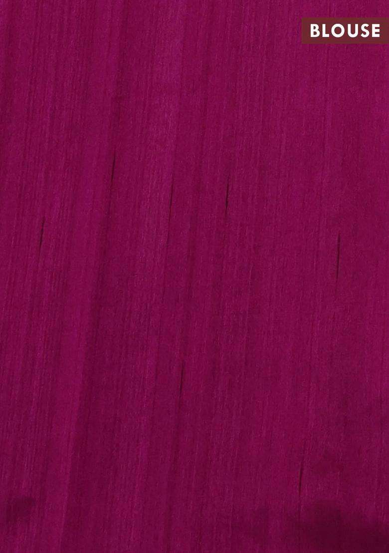 Kota Cotton Saree Beige And Purple With Kalamkari Applique Work With Traditional Woven Design For Women - Indya
