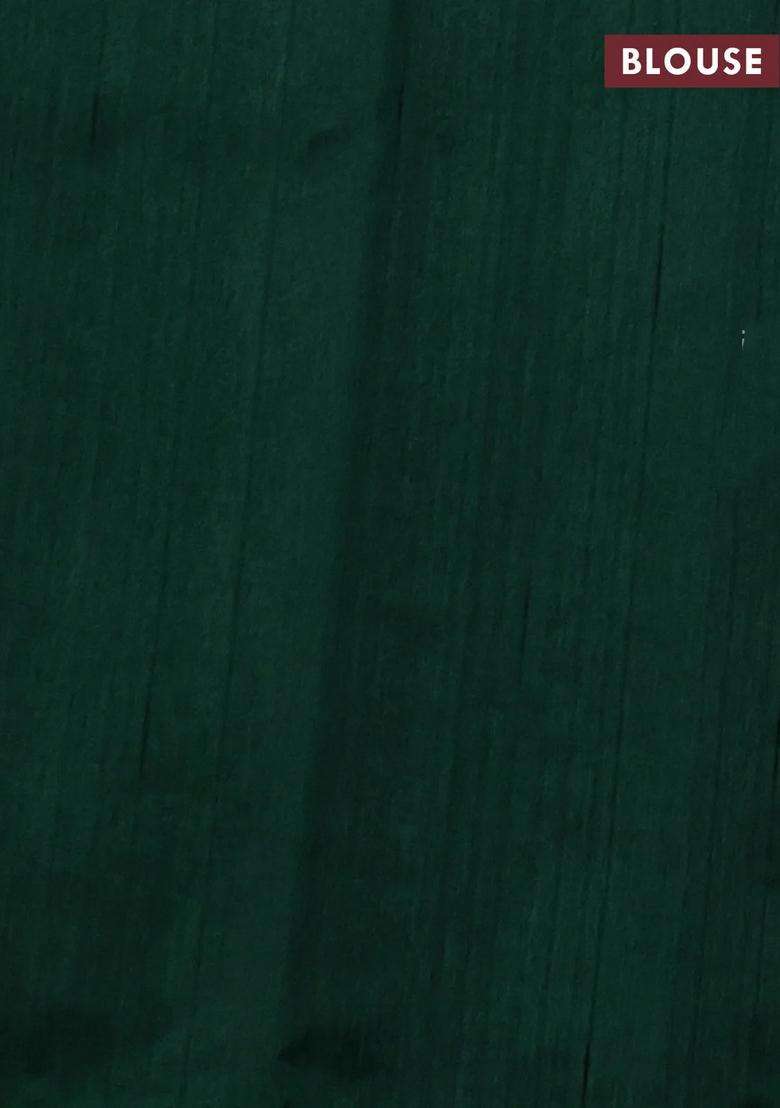 Kota Cotton Saree Beige And Green With Kalamkari Applique Work With Traditional Woven Design For Women - Indya