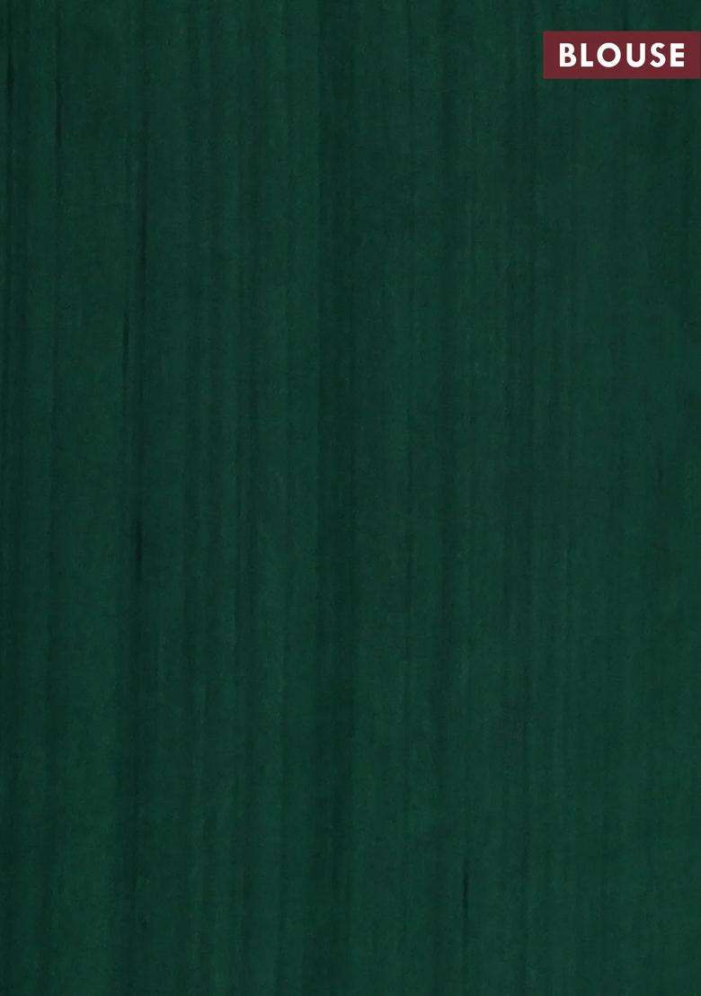 Kota Cotton Saree Beige And Green With Kalamkari Applique Work With Traditional Woven Design For Women - Indya