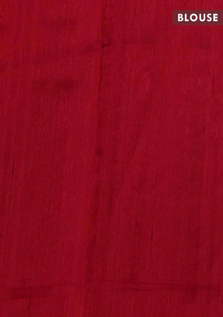 Kota Cotton Saree Beige And Maroon With Floral Applique Work With Traditional Woven Design For Women - Indya
