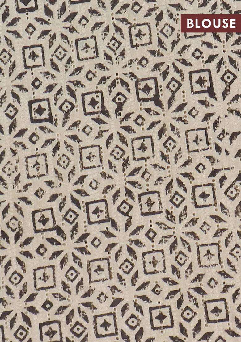 Semi Chanderi Silk Cotton Saree Coffee Brown With Plain Body And Zari Woven Border With Traditional Woven Design For Women - Indya