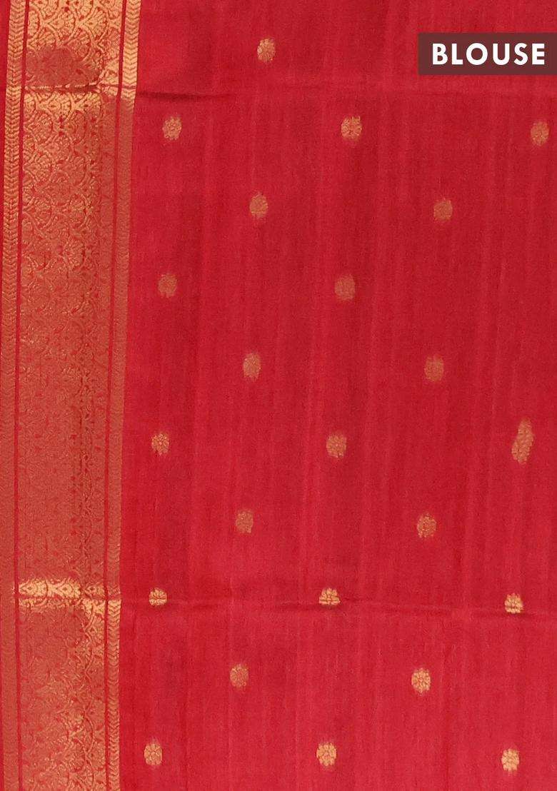 Bhagalpuri Tussar Saree Beige And Maroon With Allover Kalamkari Prints Zari Buttas And Zari Woven Butta Border With Printed Design For Women - Indya