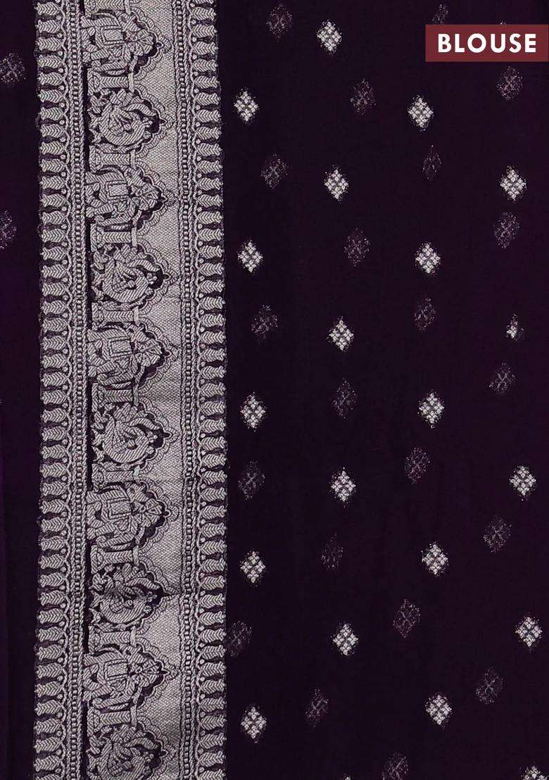Art Chiffon Saree Violet With Allover Vanasingaram Weaves And Zari Woven Border With Traditional Woven Design For Women - Indya