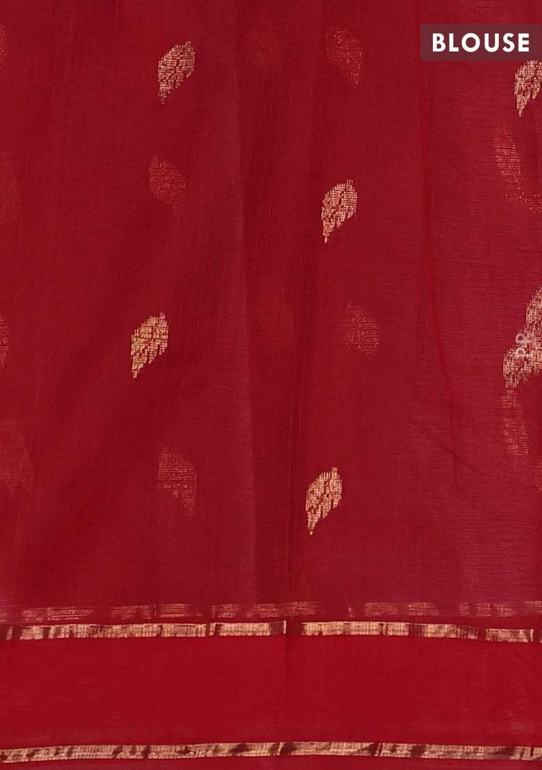 Pure Zari Kota Silk Cotton Saree Rosy Brown And Maroon With Allover Silver Zari Woven Buttas And Rettapet With Buttas And Brocade Design For Women - Indya