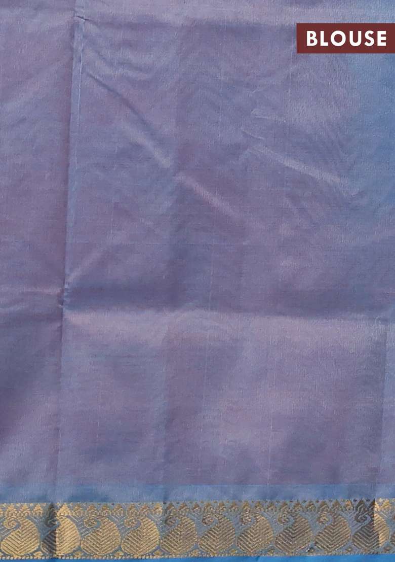 Silk Cotton Saree Rust Shade And Grey With Plain Body And Paisley Zari Woven Border With Traditional Woven Design For Women - Indya